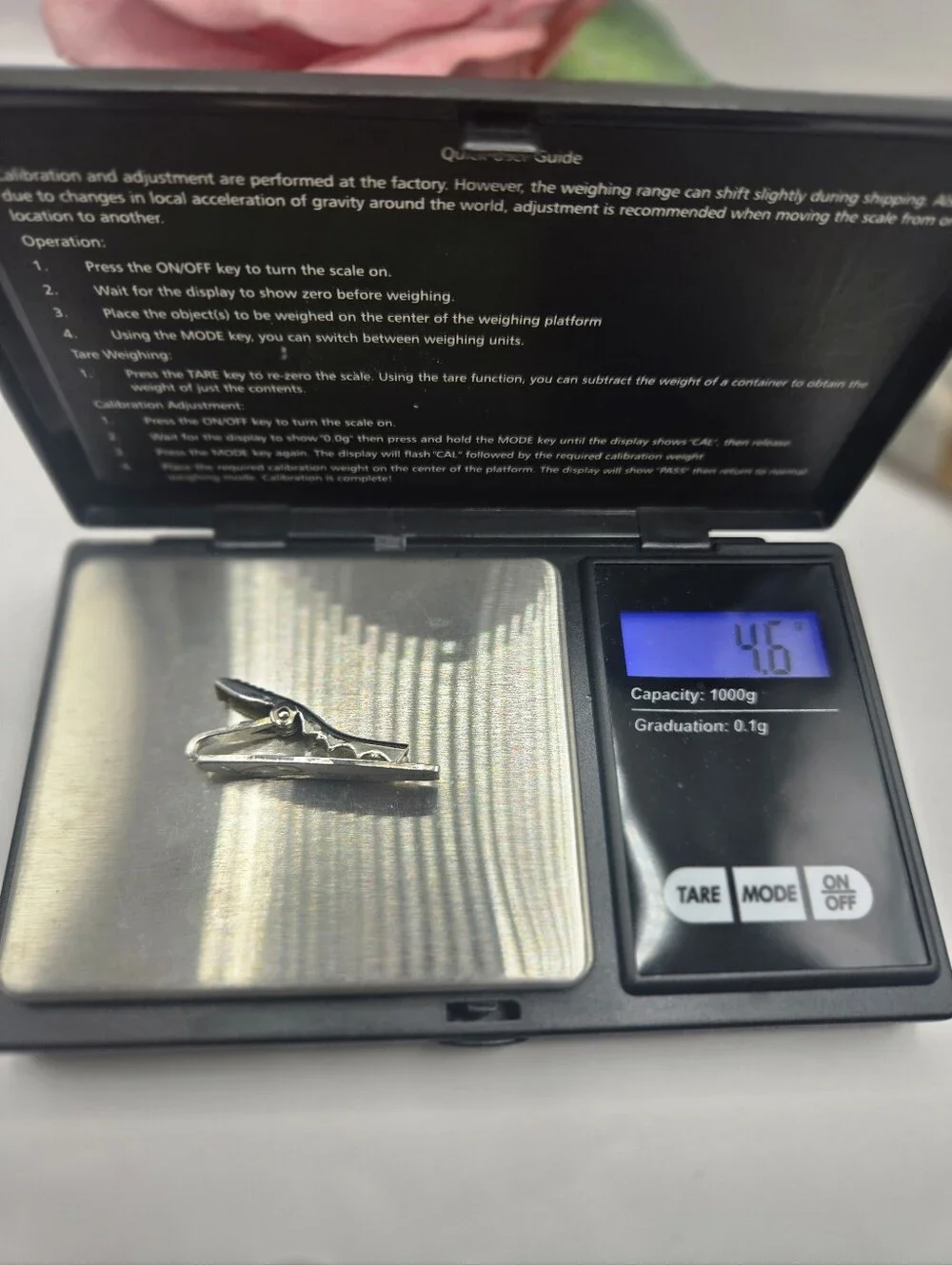 Sterling Silver Sculpted Floral Tie Clip